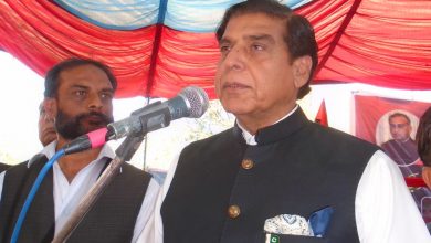 Ex PM Raja Parvez Ashraf addresses PPP supporters in Choa Khalsa