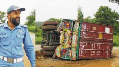 Kahuta; Truck loaded with butter turns over in Nithot