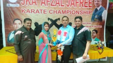 Karate belt test competition held at Unique model school, Shah Bagh