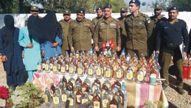 Kallar Syedan; Kallar police make a raid in village Phari, Manianda and arrest three men with 145 bottles of whiskey