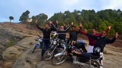 Kahuta; Tourist on motorbikes flock on beautiful tourist region of Narr