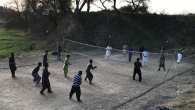 Kallar Syedan; Shooting football game deprived of facilities for youngsters