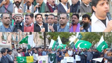 Spain; Peace Pakistan protest held by Pakistani and Kashmiri community in Barcelona