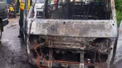 Kallar Syedan; Toyota high ace vehicle burns to ash due to petrol leakage near Saroha