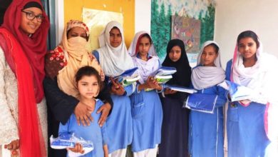 Bewal; Raja Asif Mahmood of Holland donates uniforms to government girls elementary school, Goleen Bewal; Raja Asif Mahmood of Holland donates uniforms to government girls elementary school, Goleen
