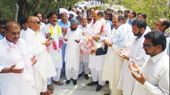 Kahuta; Inauguration ceremony of road works in Dhok Tairiyan, UC Nala Muslamana by MPA Raja Sagheer Ahmed.