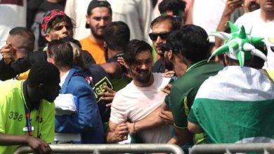 Leeds, UK; Rival cricket fans clash outside Pakistan v Afghanistan World Cup game