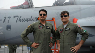France; Pakistani JF17 Thunder jet arrives for Paris show