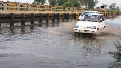Gujar Khan; Bhai Khan bridge turns in to pond after rainfall as motorist suffer