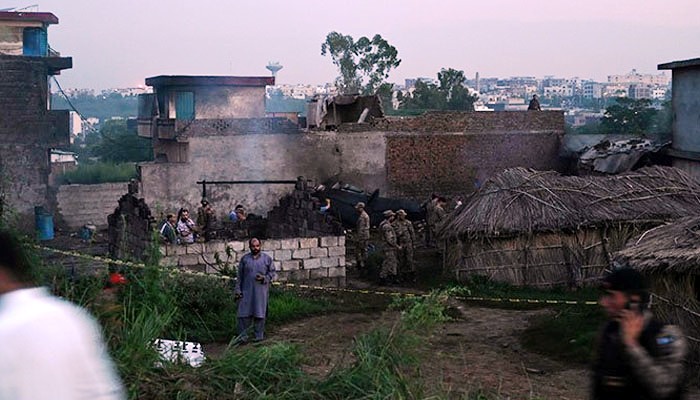 Rawalpindi; Pak Army light aircraft falls in village Morra Kalu, 18 people killed