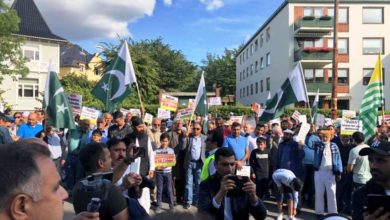 Norway; Thousands protest against India in Oslo and deplore removal of special status of occupied Kashmir