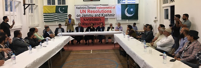London; Pakistani and Kashmiri community hold meeting in Slough to discuss planned protest