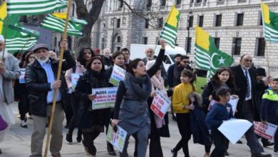 France; Pakistani and Kashmiri along with rest of the communities protest and shout slogans of fascist Modi
