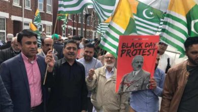 London; Massive protest held in front of Indian high commission by Pakistani and Kashmiri community