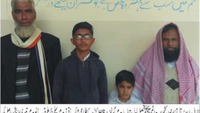 Dadyal, AJK; government boys high school Kandor head teacher Mohammad Din congratulated after students achieve top position