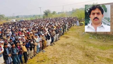 Gujar Khan; Namaz e janaza of murdered PMl-N Councillor Rashid Qayoum Qureshi held in village Karoli