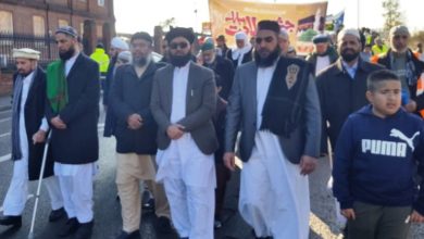 London; One of largest Millad procession held in Slough as two minute silence is observed in the procession on remembrance Sunday