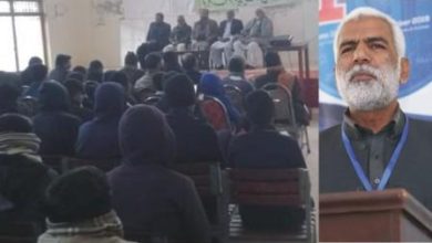 Chakswari AJK; Chairman, Department of Education, University of Kotli, Dr Dr Makhdoom Ali Syed attends seminar at government inter college Khatar Dalawar Khan