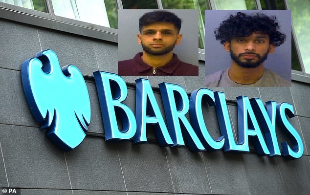 London; Two Barclays Bank trainee cashiers from Slough, Waseem Ahmed and Hodaif Nadeem have been jailed for a total of eight years for raiding accounts of the dead London; Two Barclays Bank trainee cashiers from Slough, Waseem Ahmed and Hodaif Nadeem have been jailed for a total of eight years for raiding accounts of the dead