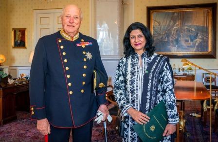 Norway: Sadia Altaf Qazi appointed new Pakistani ambassador in Norway, presented diplomatic credentials to the King of Norway.