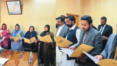 Chakswari,AJK: Municipal Committee Chakswari UC Faizpur Sharif Panyam and Pind Khurd elected councillors took oath