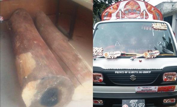 Kahuta: An employee fired from the forest department was caught stealing wood, the wood, the vehicle seized