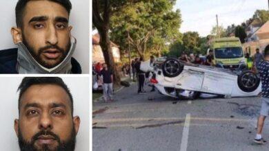 London: Usmaan Zahoor and Waqas Iqbal jailed after Audi flipped on to its roof in horror death crash in Bradford