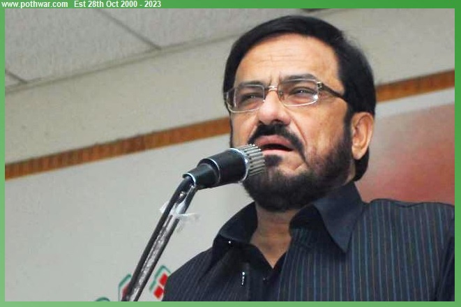 Kallar Syedan: Former Member of National Assembly Shakeel Awan talking to the media in Kanoha