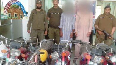 Gujar Khan police arrested 02 suspects involved in several incidents of motorcycle theft