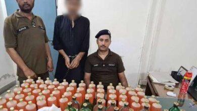 Rawat police action, drug dealer arrested, 100 bottles of liquor recovered.