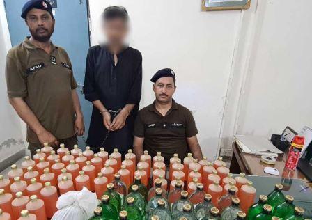 Rawat police action, drug dealer arrested, 100 bottles of liquor recovered.