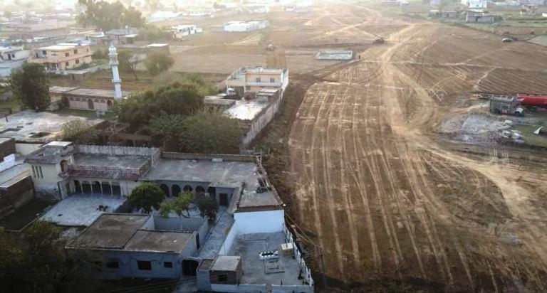Gujar Khan: Aerial view of Junction of Ring Road and GT Road at village Banth and Mallah