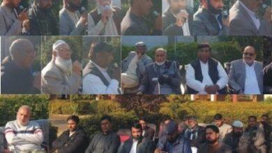 Chakswari, AJK: A Farewell party organized at Government Boys High School, Dhangri Bala for Elementary Teacher Muhammad Haris Sabir and Ch Muhammad Shehzad.