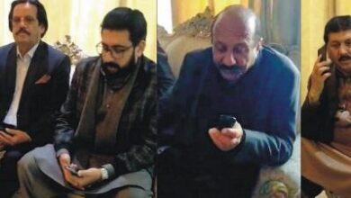 Kahuta: The arrival of candidates for Members of Assembly Raja Osama Ashfaq and Raja Sagheer Ahmed at the residence of Dr. Muhammad Arif Qureshi.