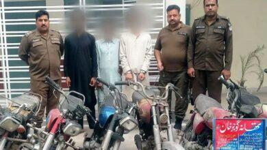 Gujar Khan Police Action: Three-Member Bike Lifter Gang Arrested, Seven Stolen Motorcycles Recovered