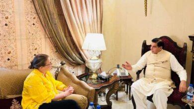 London: Raja Parvez Ashraf meets with British Political Consul Miss Zoe Ware