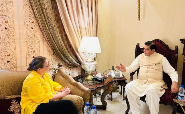 London: Raja Parvez Ashraf meets with British Political Consul Miss Zoe Ware