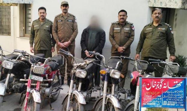 Gujar Khan Police Arrest Yasir for Involvement in Multiple Motorcycle Theft Incidents