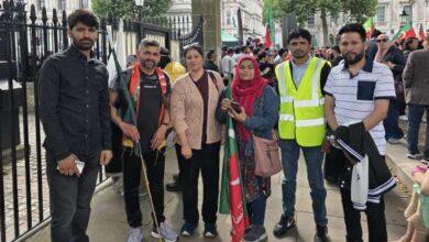 London: Protest at 10 Downing Street, Haqeeqi Azadi Team Birmingham Joins Demonstration