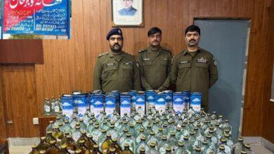 Gujar Khan Police Crack Down on Liquor Suppliers; Three Arrested, Over 500 Bottles Seized