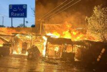 Rawat blaze engulfs shops on Kallar Syedan Road, causing massive losses