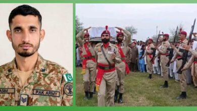 Gujar Khan: Naib Subedar Asim Kiani Shaheed given full military honours at the namaz e janaza